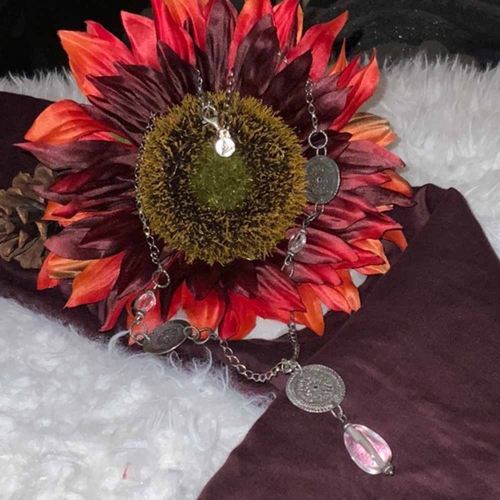 Silpada Coin Disc Crystal Pendent Necklace
